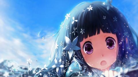 黑长直动漫少女图片