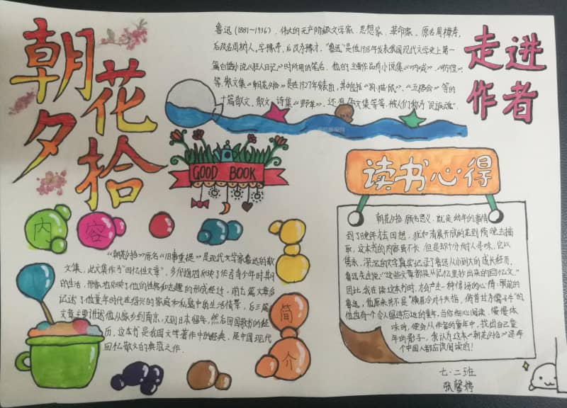 鲁迅经典名作手抄报 《朝花夕拾》原名《旧事重提》 13张经典名著手抄报