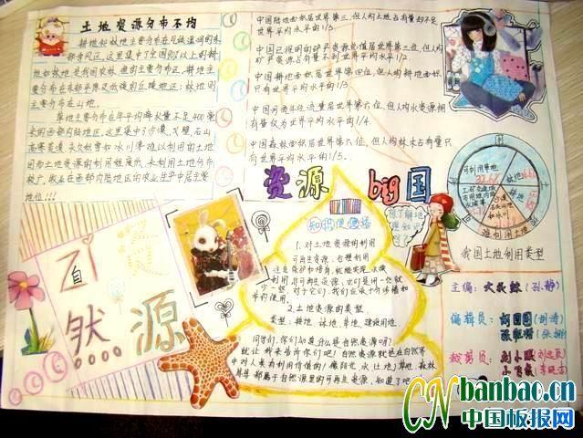 自然资源手抄报版面设计图 15张地理手抄报