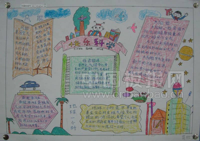 快乐科学手抄报设计图 11张科学科技手抄报