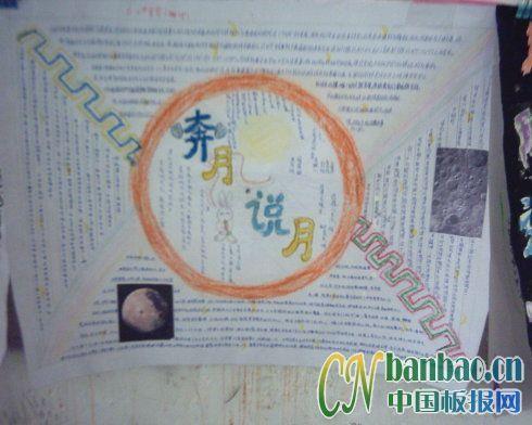 奔月说月手抄报版面设计图 14张科学科技手抄报
