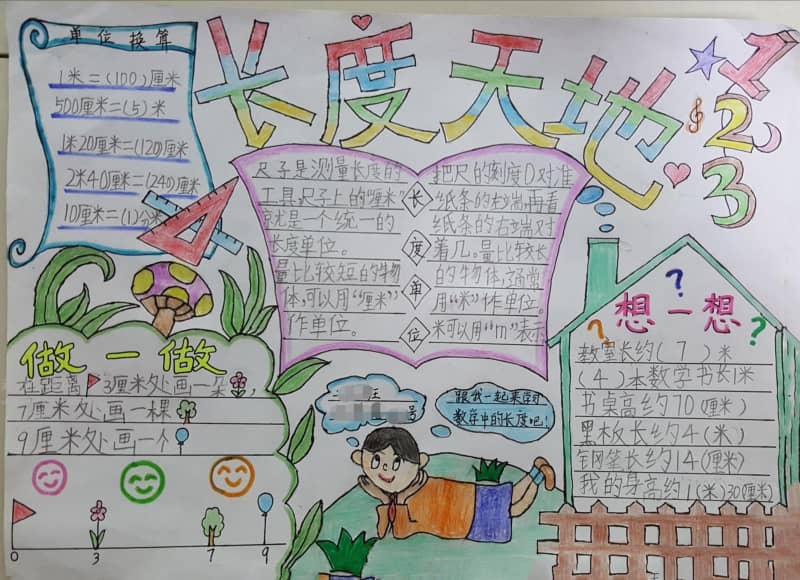 长度单位手抄报图片 9张数学手抄报