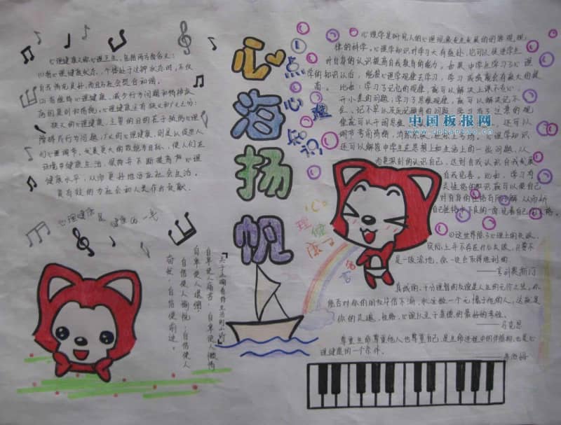 心海扬帆手抄报设计图 16张健康手抄报