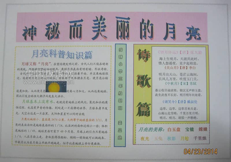 神秘而美丽的月亮手抄报 14张科学科技手抄报