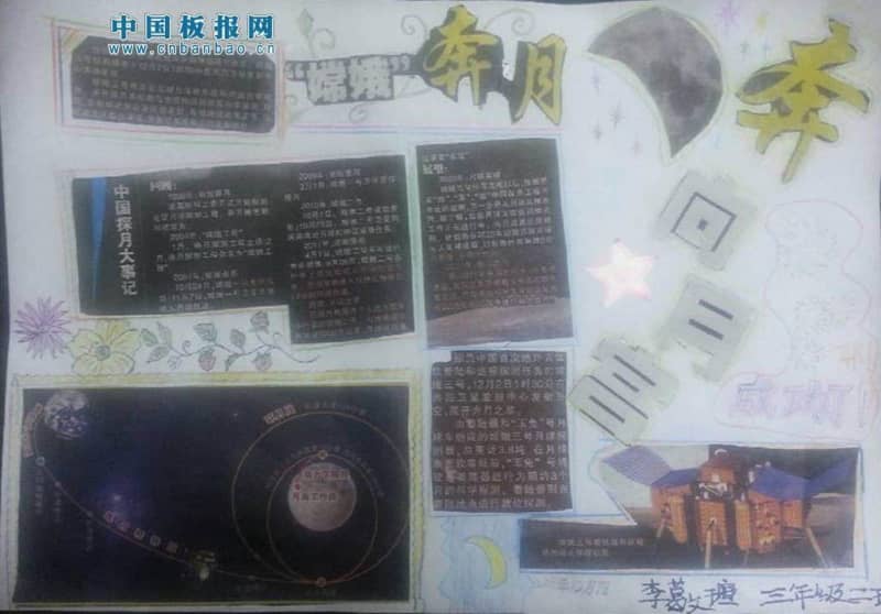 嫦娥奔月手抄手抄报 15张科学科技手抄报