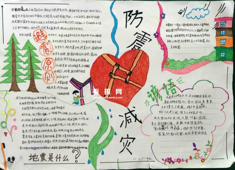 小学防震减灾手抄报图片 10张防震减灾手抄报