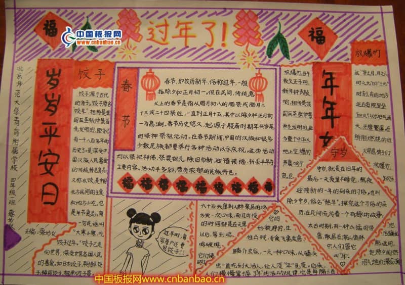 寒假关于过年的手抄报 12张春节手抄报