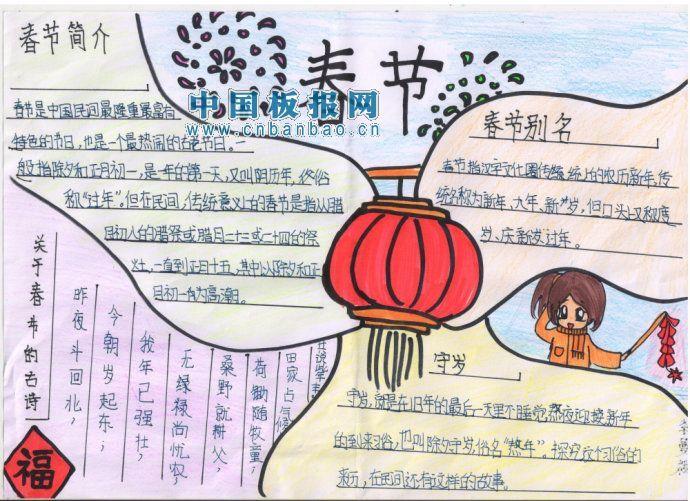 快乐迎春节手抄报大全 13张春节手抄报