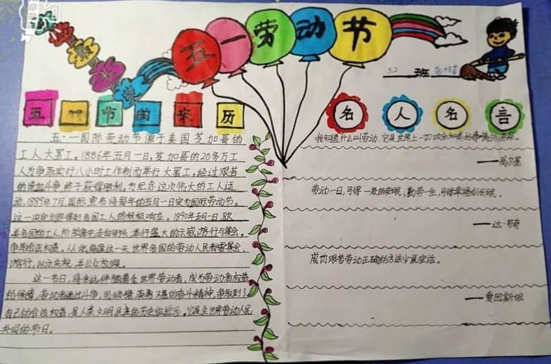 五一劳动节的来历手抄报图片 10张劳动节手抄报