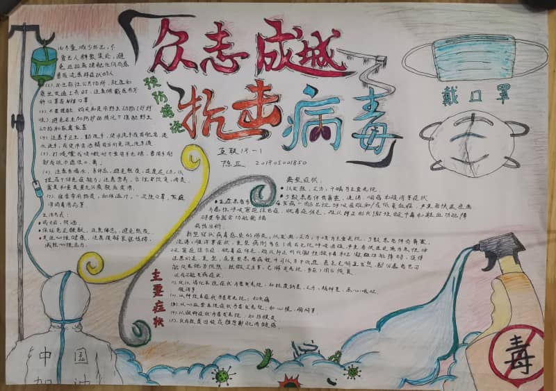 众志成城 抗击病毒手抄报图片 10张健康手抄报