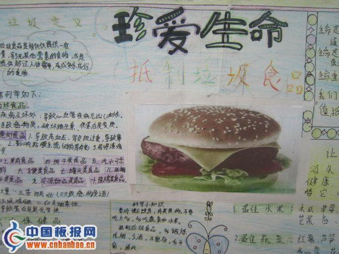 抵制垃圾食品手抄报图片 15张食品安全手抄报
