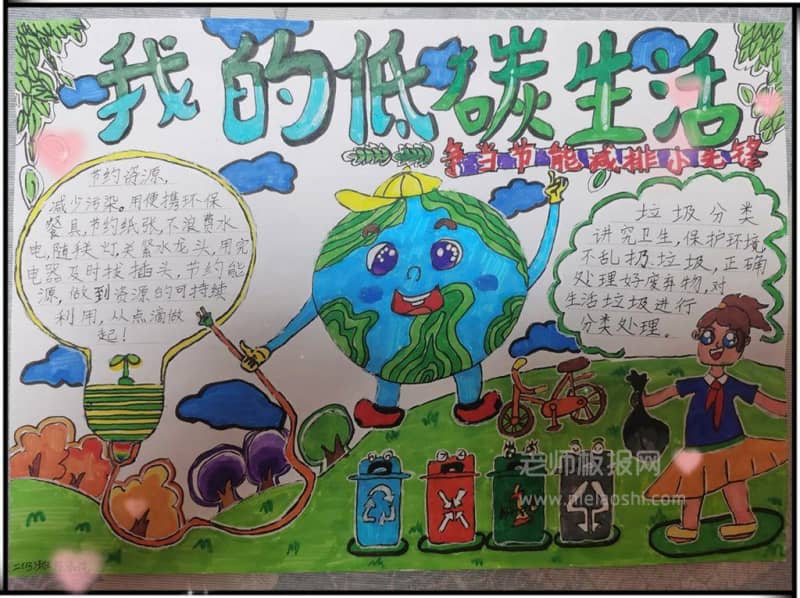 2022新版·低碳生活手抄报绘画图片-争当节能减排小先锋 16张低碳生活手抄报