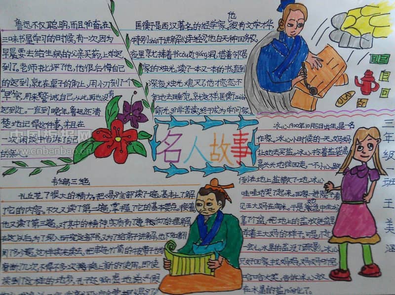 二年级名人故事手抄报图片 16张小学生手抄报