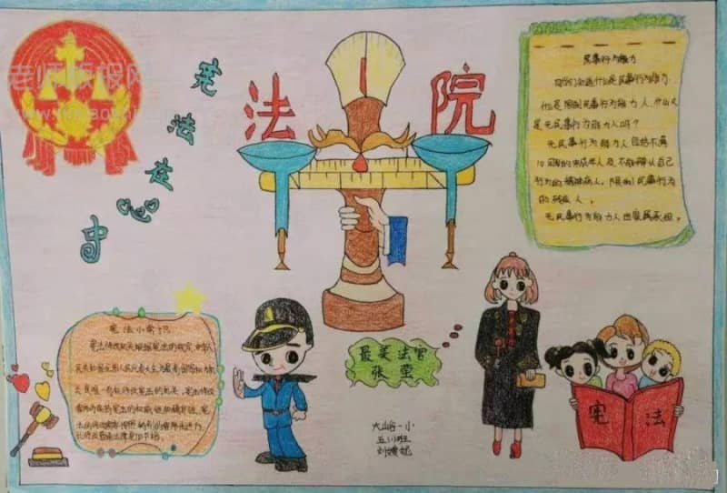 法制手抄报：宪法在我心中 11张法制手抄报