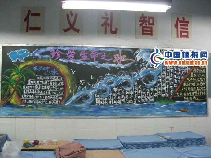 珍爱生命之水黑板报图片 14张中学生手抄报