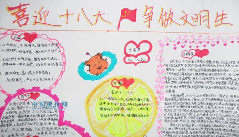 喜迎十八大做文明学生 10张中学生手抄报