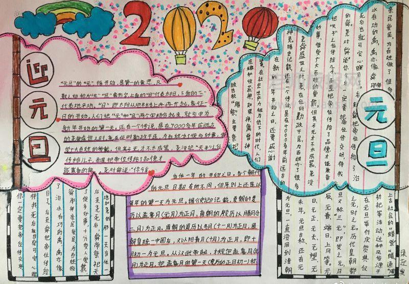 2020元旦手抄报图片 14张元旦节手抄报
