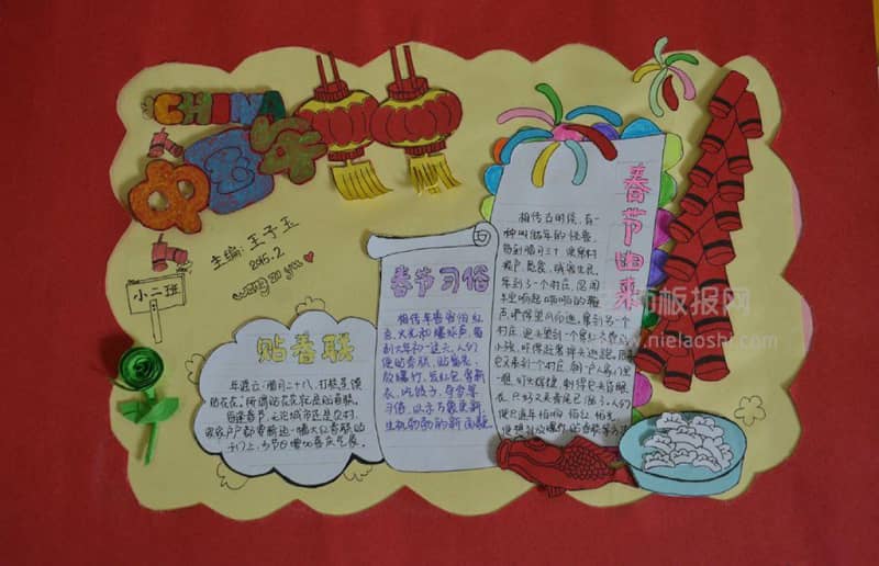 2022中国年手抄报图片 春节由来 12张春节手抄报