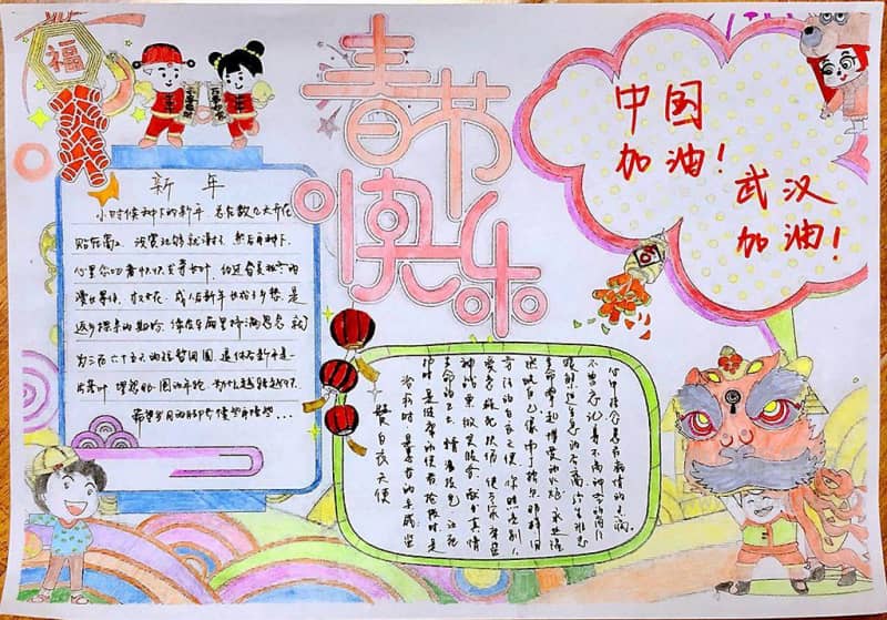 新年春节快乐主题手抄报图片 13张春节手抄报