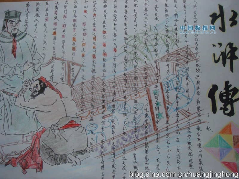 水浒传手抄报图片大全 11张经典名著手抄报
