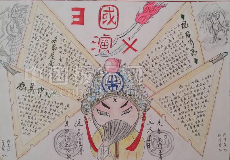 优秀的三国演义手抄报 12张经典名著手抄报