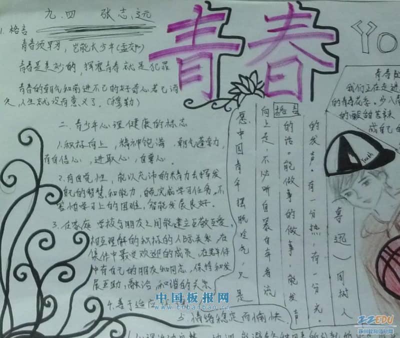 致青春手抄报图片 10张青春理想手抄报