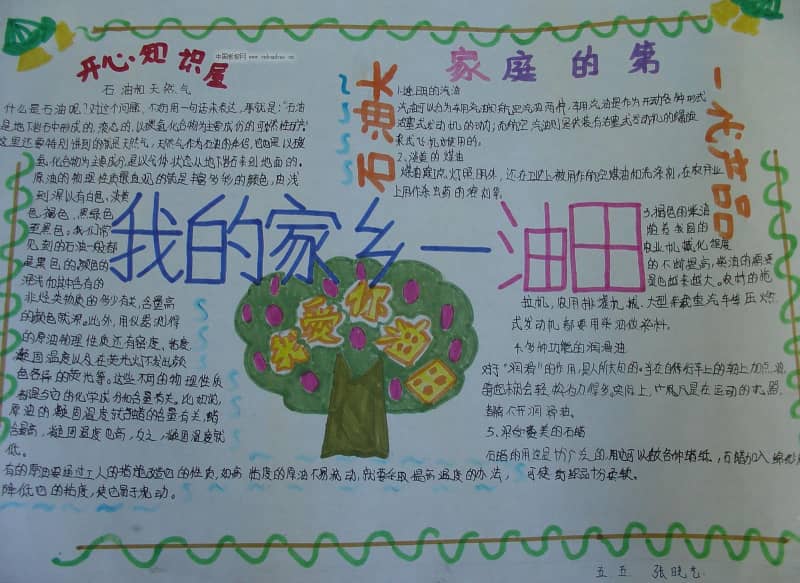 我的家乡胜利油田手抄报 12张家乡变化手抄报