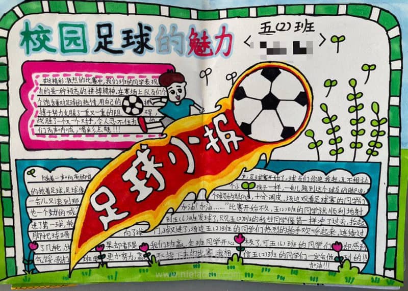 小学生校园足球的魅力手抄报图片 14张体育手抄报