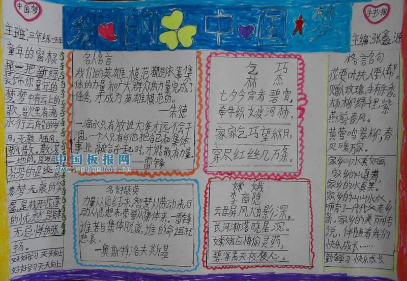 关于中国梦的手抄报 12张爱祖国手抄报