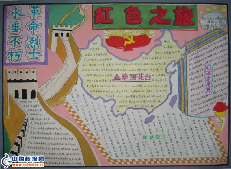 八年级红色之旅手抄报图片 11张红色教育手抄报