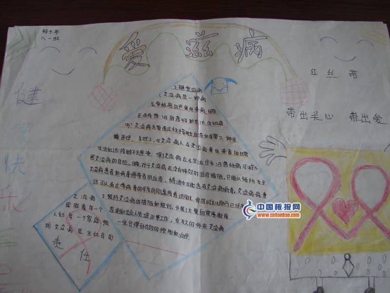 八年级学生爱滋病手抄报 11张艾滋病手抄报