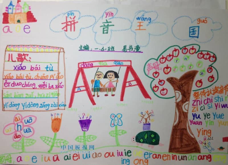 拼音王国手抄报版面图 13张语文手抄报