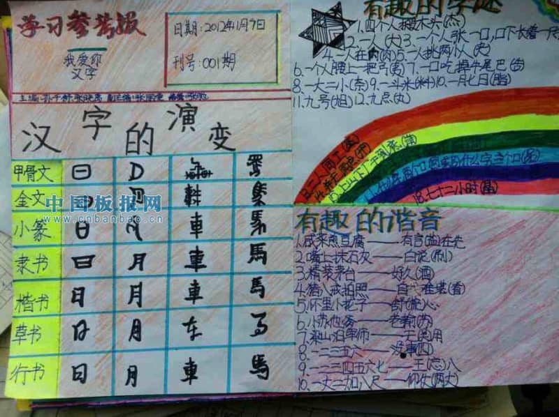 语文小组实践活动手抄报作品大全 10张语文手抄报