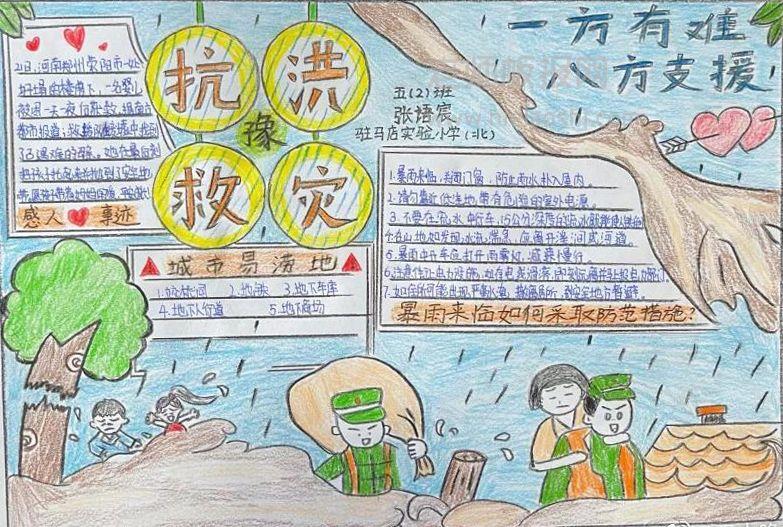 抗洪救灾手抄报图片 一方有难 八方支援 15张防震减灾手抄报