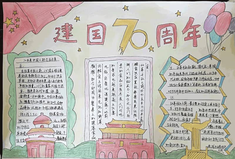 2019建国70周年手抄报图片 10张国庆节手抄报