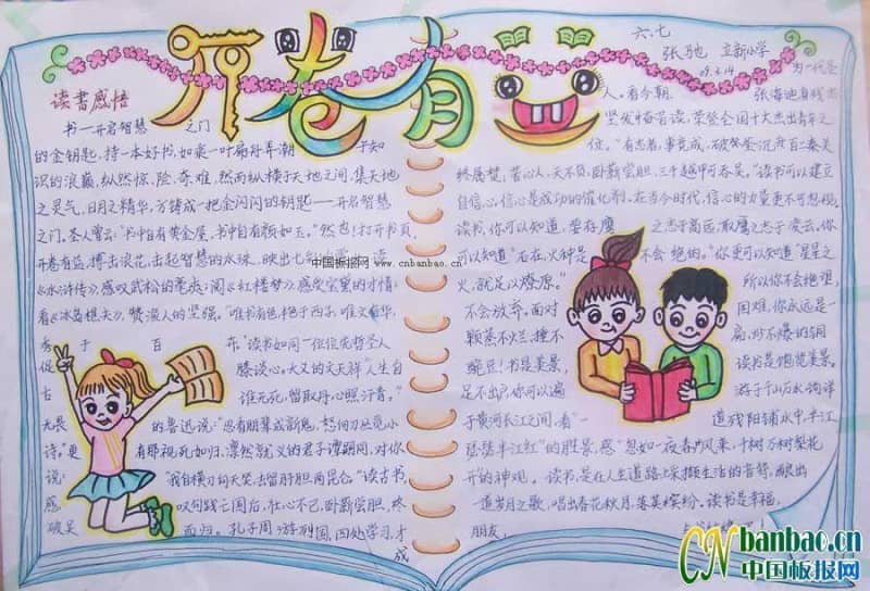 开卷有益手抄报版面设计图 10张读书手抄报