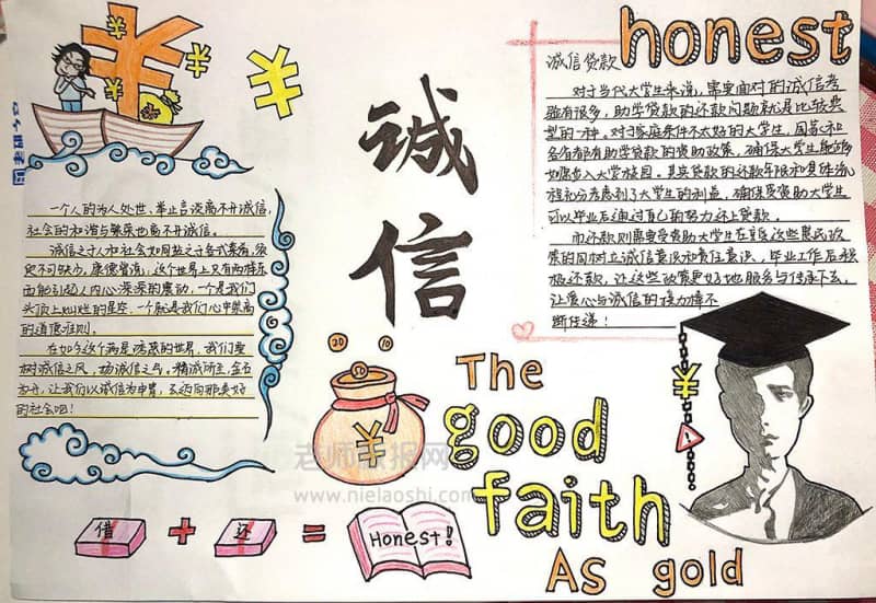 关于诚信手抄报图片 11张诚信手抄报