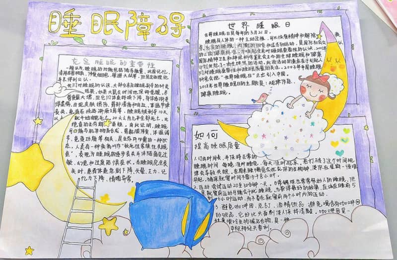 世界睡眠日手抄报图片 9张健康手抄报