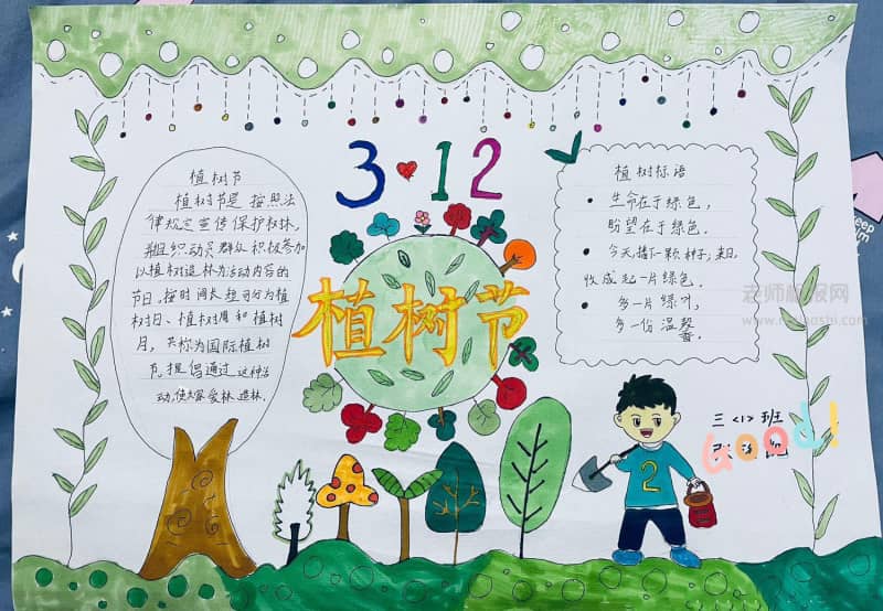 3·12植树节手抄报图片 绿色植树节 10张植树节手抄报