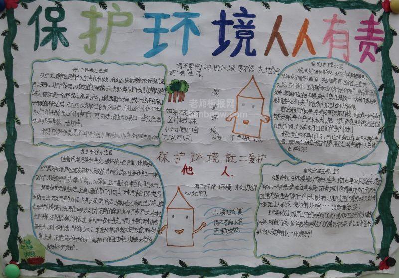 植树节手抄报图片：保护环境人人有责 11张植树节手抄报