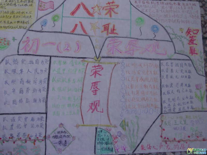 荣辱观教育手抄报图片 15张政治手抄报