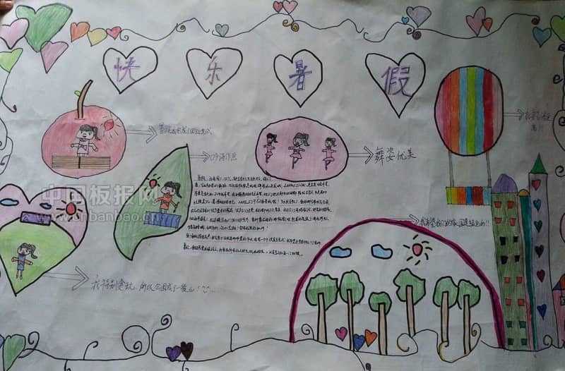 快乐暑假手抄报参考图 11张暑假手抄报