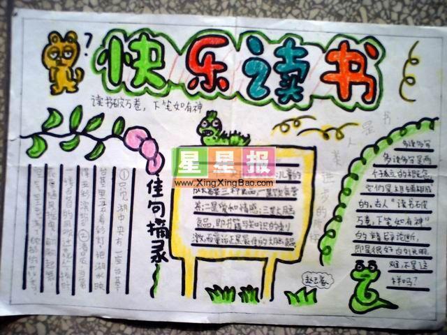 小学快乐读书手抄报：佳句摘录 12张读书手抄报