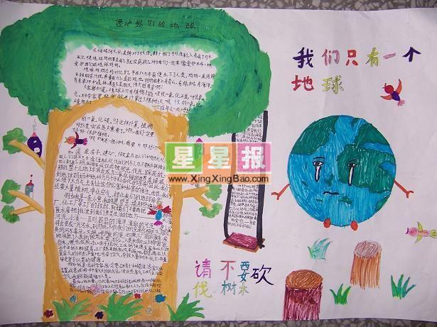 环保手抄报内容_请不要砍伐树木 11张环保手抄报