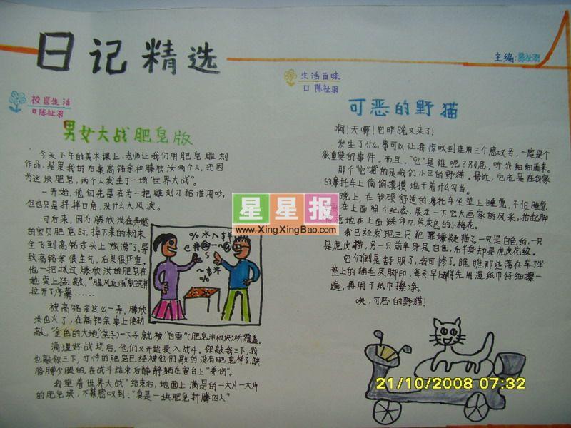 日记精选手抄报图片 11张小学生手抄报