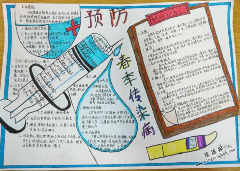 预防春季传染病手抄报内容 12张初中手抄报
