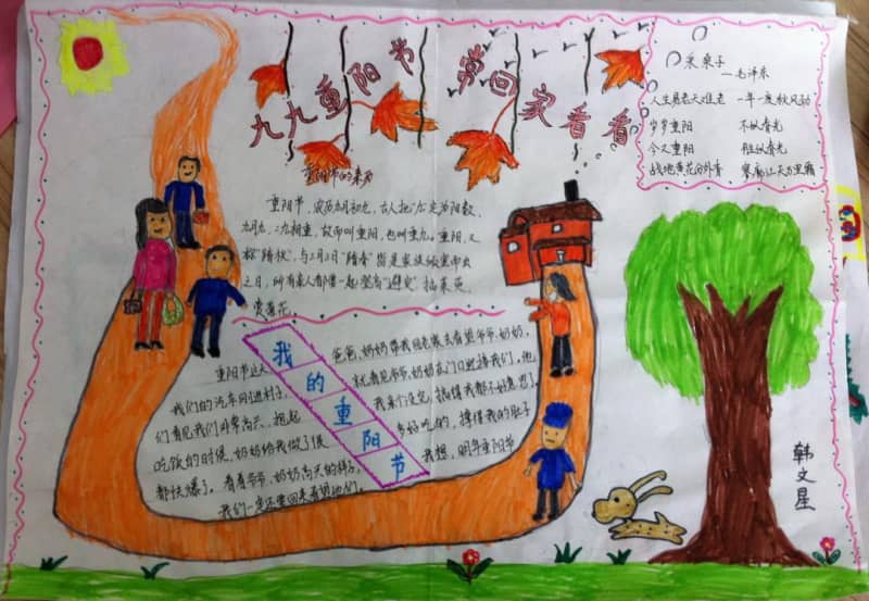 九九重阳节常回家看看手抄报图片 14张重阳节手抄报