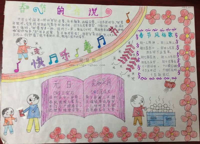 春节快乐手抄报内容 14张春节手抄报