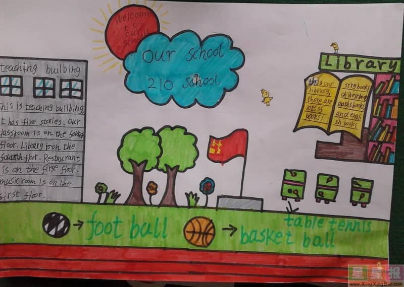 小学生OurSchool英语手抄报图片 11张英语手抄报