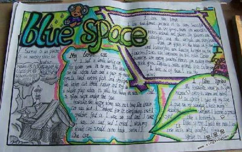 BlueSpace英语手抄报图片 15张英语手抄报